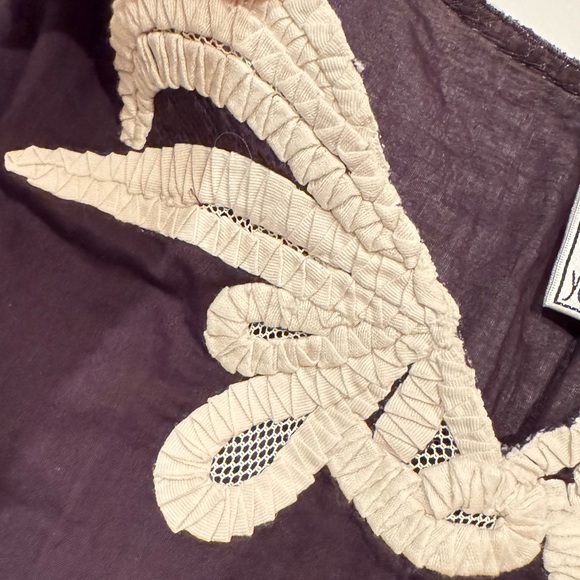 Yoana Baraschi Open Shoulder Blouse Lace Black Raw Hem size S - Picture 5 of 8